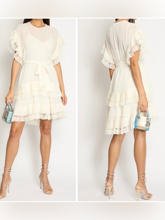 Zimmermann Dresses & Skirts - Zimmermann Espionage Pleat Frill Mini Dress Cream Ecru, US 8 Zimmermann size 2